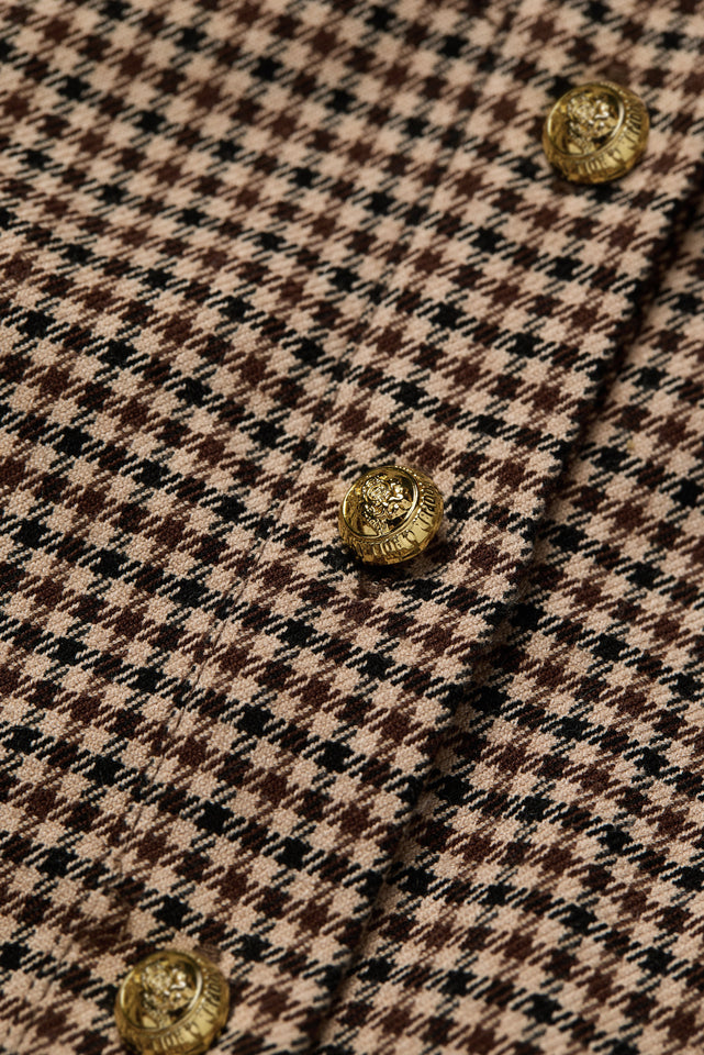 Heritage Dress (Coffee Gingham)