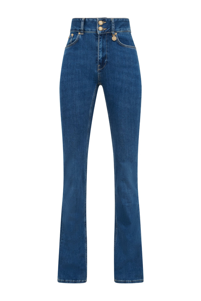 High Rise Flared Jean (Denim)