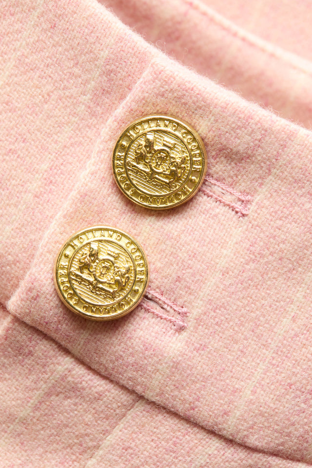 High Waisted Straight Trouser (Pink Chalk Pinstripe)