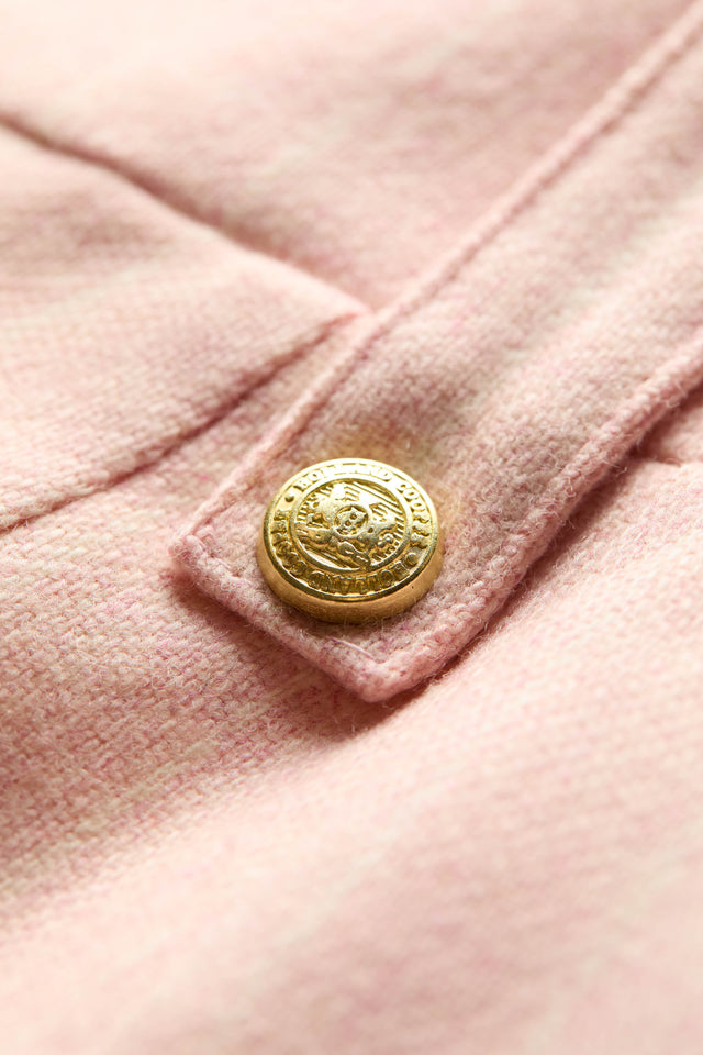 High Waisted Straight Trouser (Pink Chalk Pinstripe)