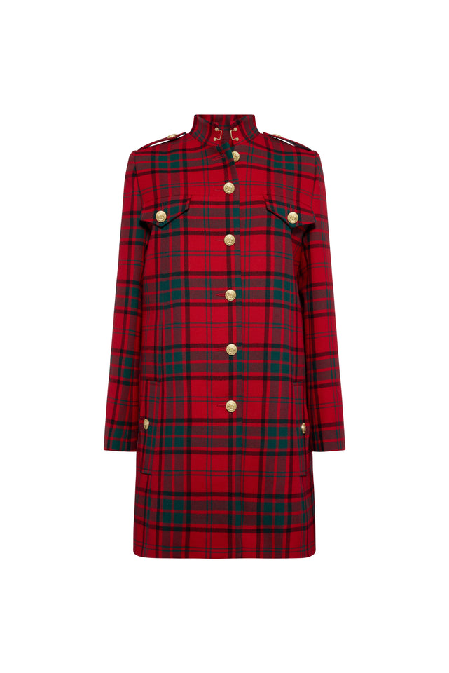 Highbury Cape Coat (Red Tartan)