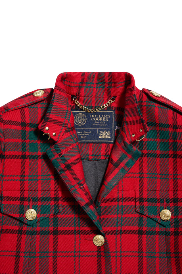 Highbury Cape Coat (Red Tartan)