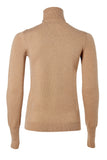 Buttoned Knit Roll Neck (Dark Camel)