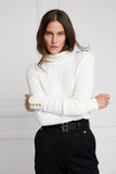 Seattle Roll Neck Cable Knit (Winter White)