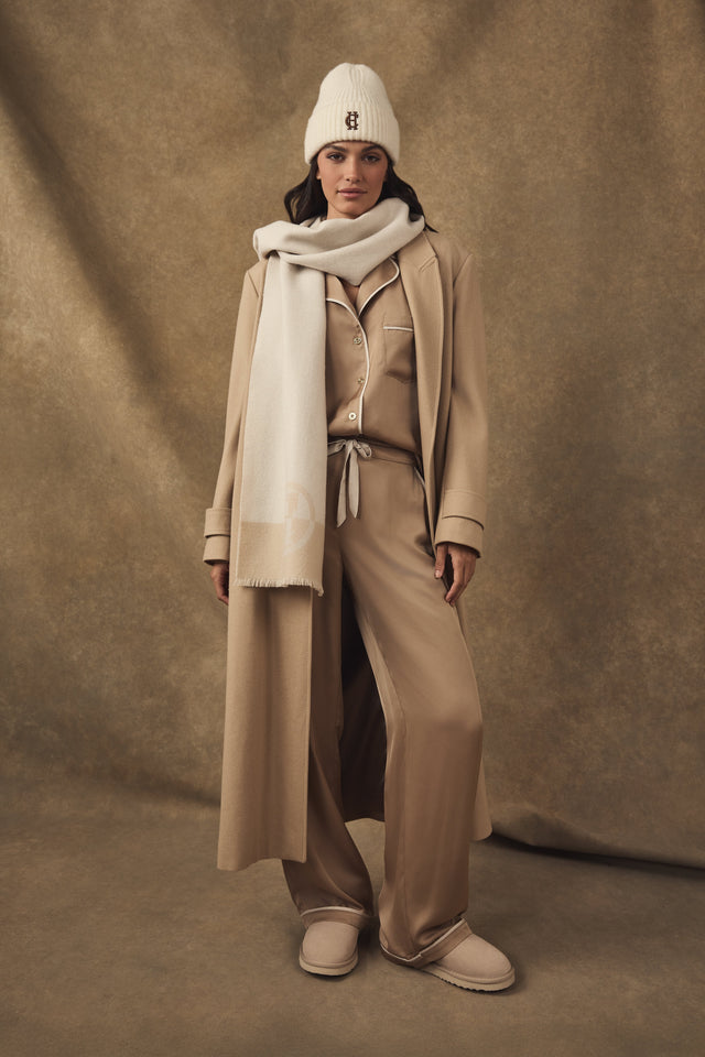 Jacquard Scarf (Cream Taupe)