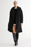 Knee-Length Fleece Lapel Down Coat