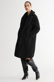Knee-Length Fleece Lapel Down Coat