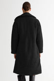 Knee-Length Fleece Lapel Down Coat