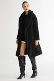 Knee-Length Fleece Lapel Down Coat