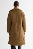 Knee-Length Fleece Lapel Down Coat