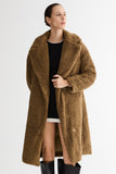 Knee-Length Fleece Lapel Down Coat
