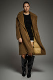 Knee-Length Fleece Lapel Down Coat