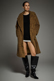 Knee-Length Fleece Lapel Down Coat