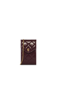 Knightsbridge Quilted Phone Pouch (Oxblood Leather)