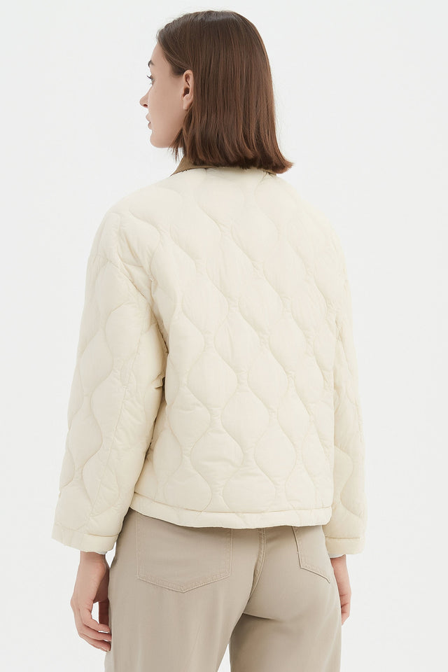 Lightweight Cropped Down Puffer Jacket