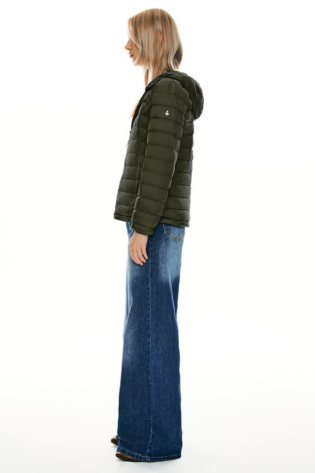 Lightweight Packable Down Jacket with Stand Collar with hood