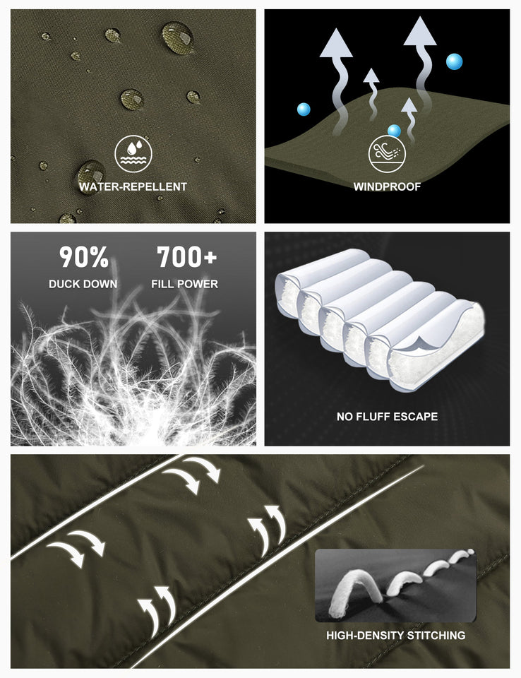 Lightweight Packable Down Jacket with Stand Collar with hood