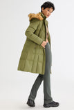 Long Faux Fur Hooded Down Coat