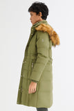Long Faux Fur Hooded Down Coat