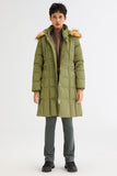 Long Faux Fur Hooded Down Coat