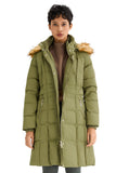 Long Faux Fur Hooded Down Coat