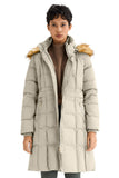 Long Faux Fur Hooded Down Coat