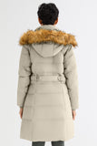 Long Faux Fur Hooded Down Coat