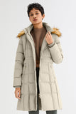 Long Faux Fur Hooded Down Coat