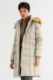 Long Faux Fur Hooded Down Coat