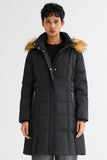 Long Faux Fur Hooded Down Coat