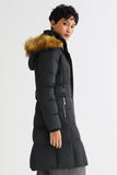 Long Faux Fur Hooded Down Coat