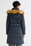 Long Faux Fur Hooded Down Coat