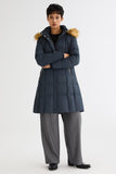Long Faux Fur Hooded Down Coat