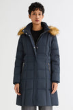 Long Faux Fur Hooded Down Coat