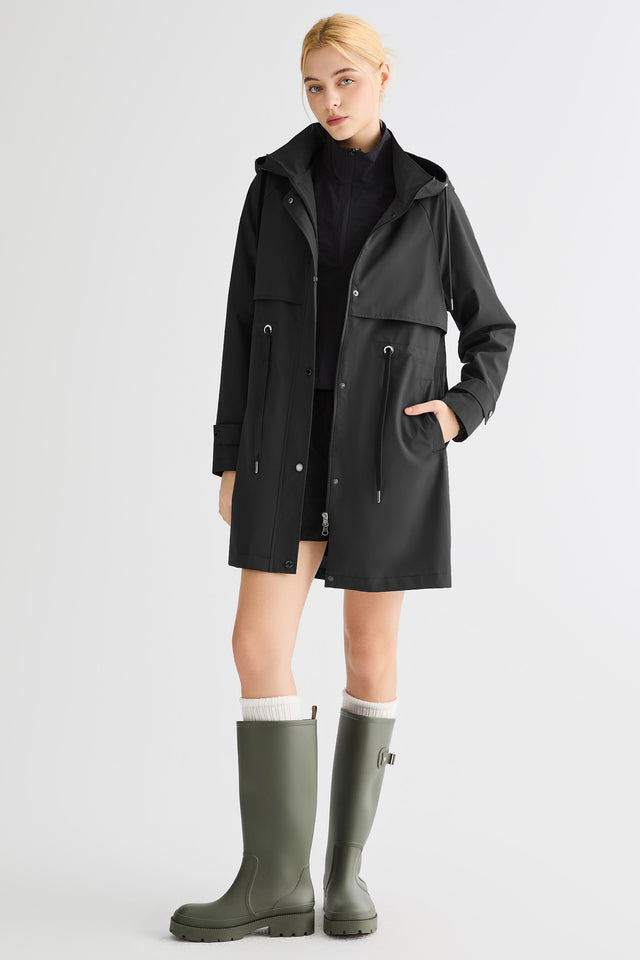 Long Hooded Windbreaker