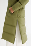 Long Puffer Down Jacket with Hem Slit