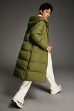 Long Puffer Down Jacket with Hem Slit