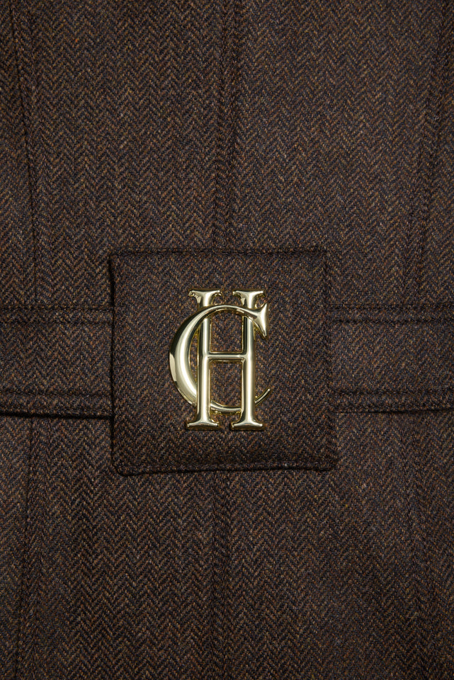 Marlborough Trench Coat (Chocolate Herringbone)