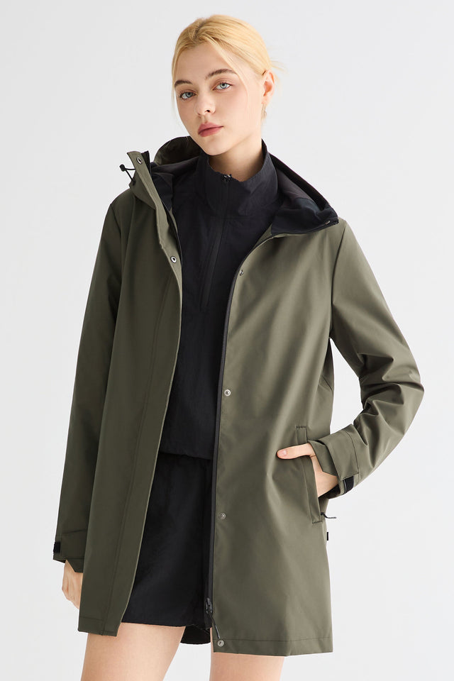 Mid-Length Waterproof Trench Jacket