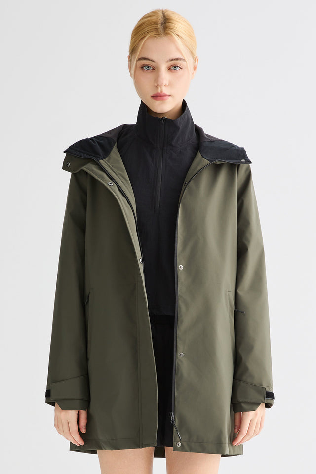 Mid-Length Waterproof Trench Jacket