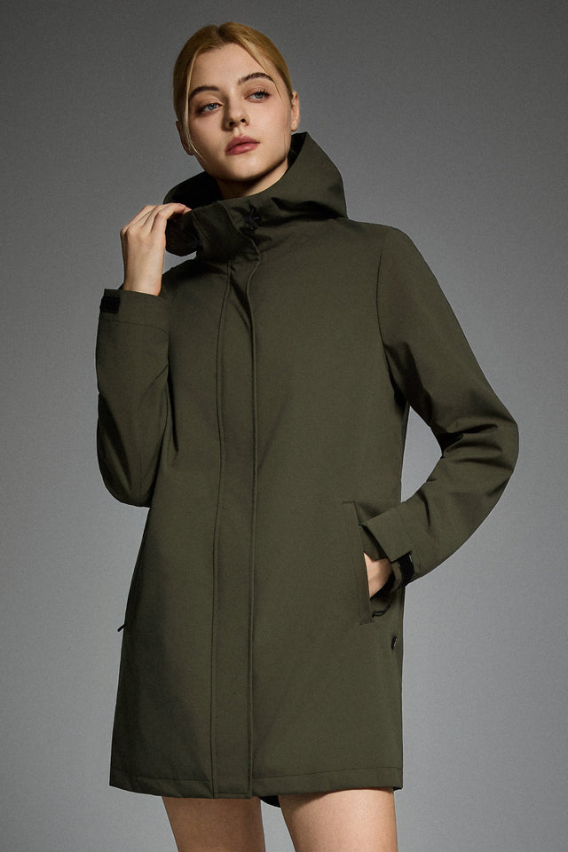 Mid-Length Waterproof Trench Jacket
