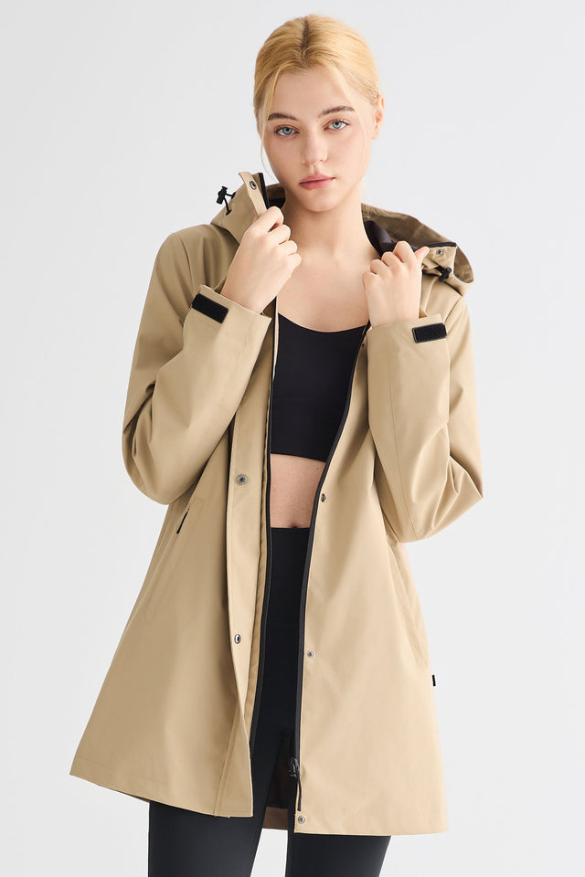 Mid-Length Waterproof Trench Jacket