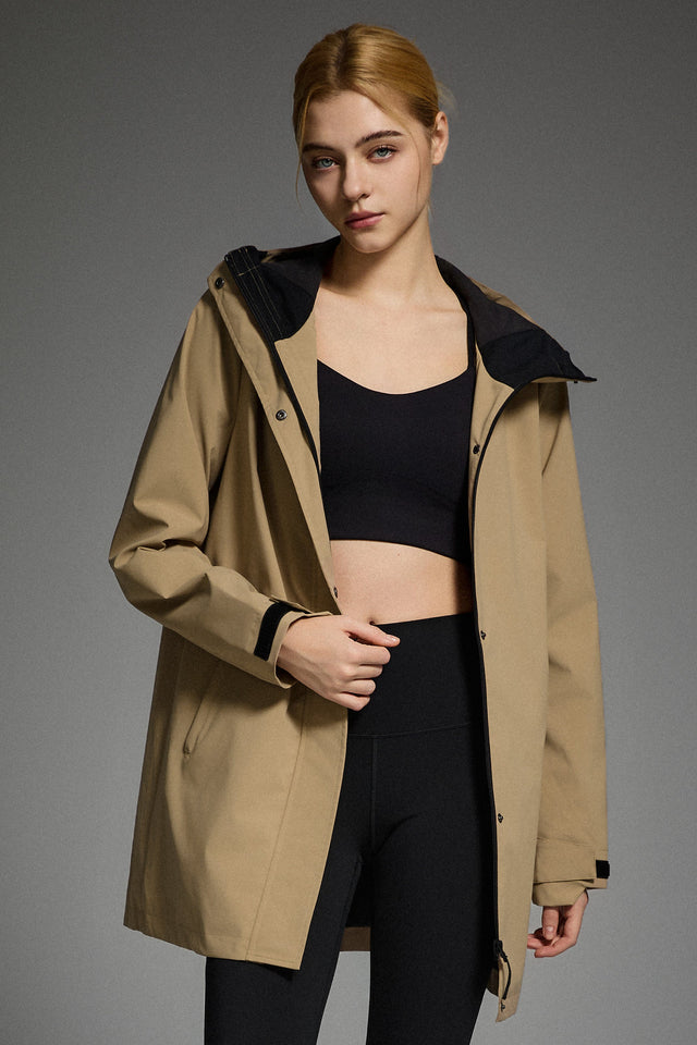 Mid-Length Waterproof Trench Jacket
