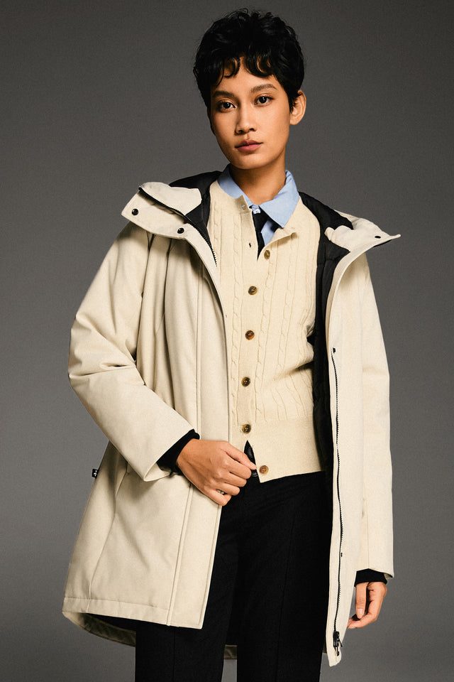 Mid-Length Windproof Parka Coat