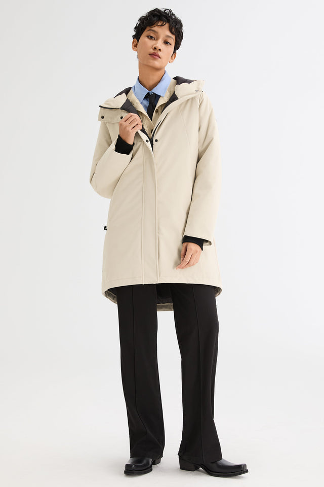 Mid-Length Windproof Parka Coat