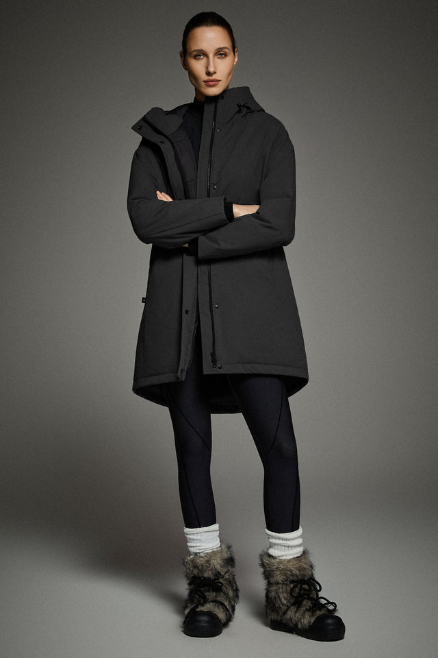 Mid-Length Windproof Parka Coat