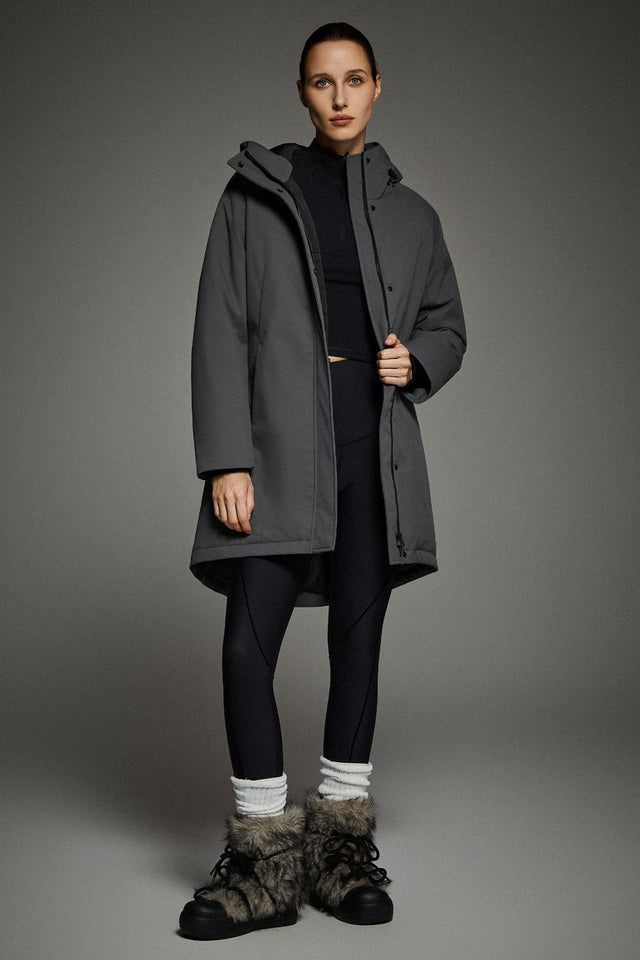 Mid-Length Windproof Parka Coat