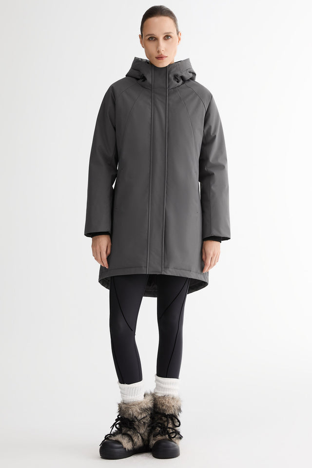 Mid-Length Windproof Parka Coat