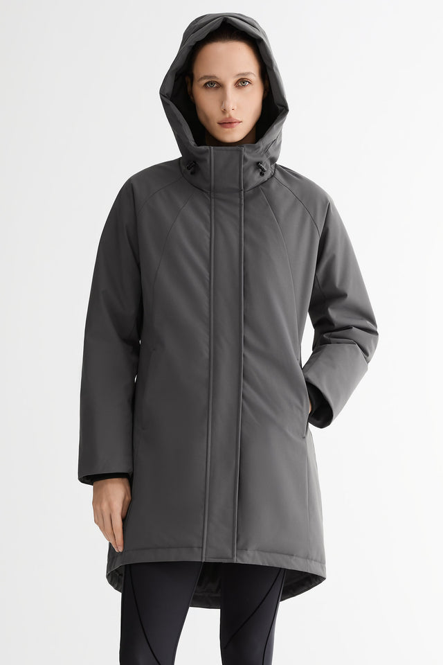 Mid-Length Windproof Parka Coat