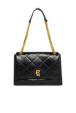 Milan Midi Shoulder Bag (Black Leather)